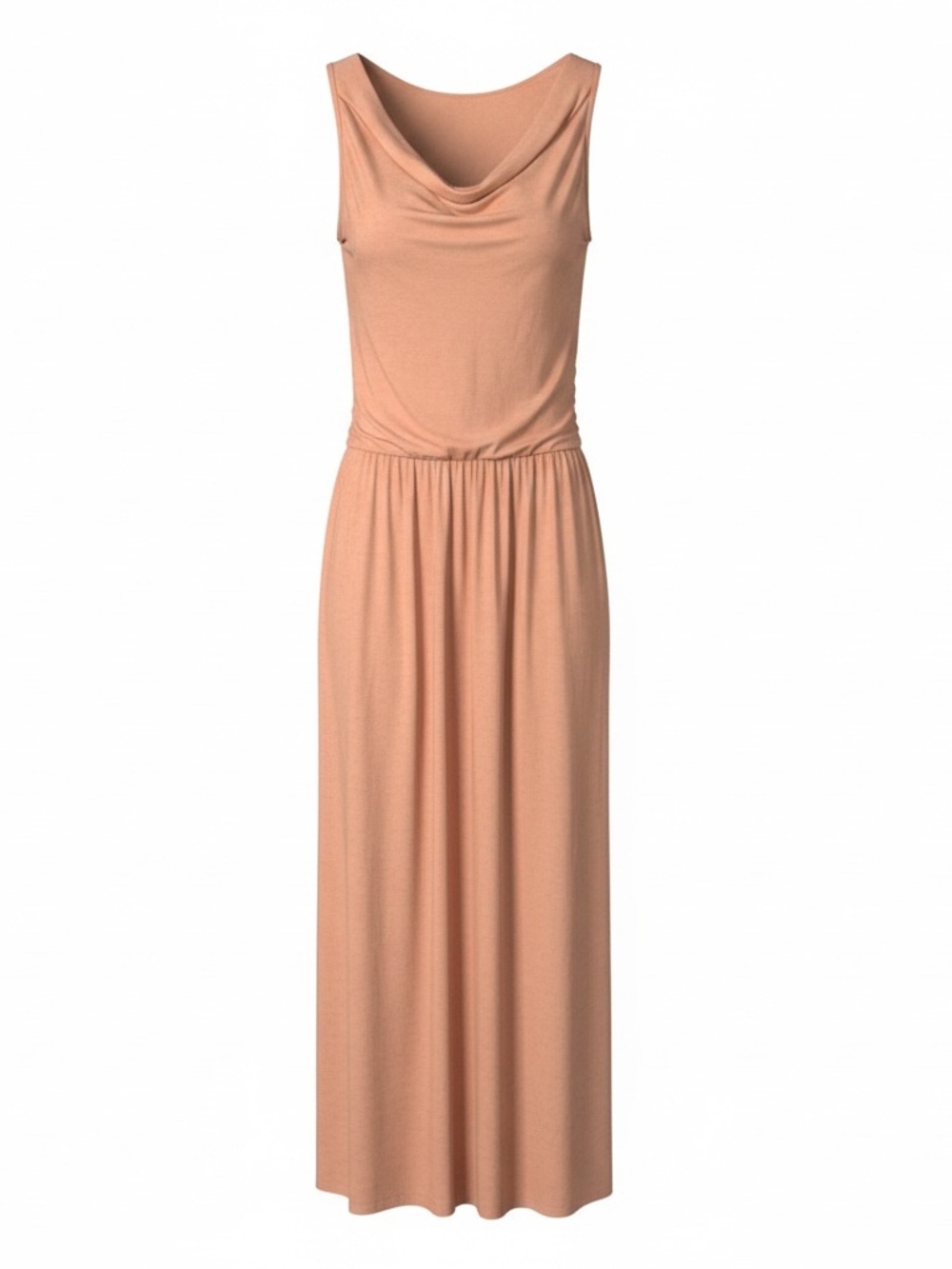 ZESICA Midi Dress Women M Pink Like New Cowl Neck Ruched Sleeveless Tank Dress